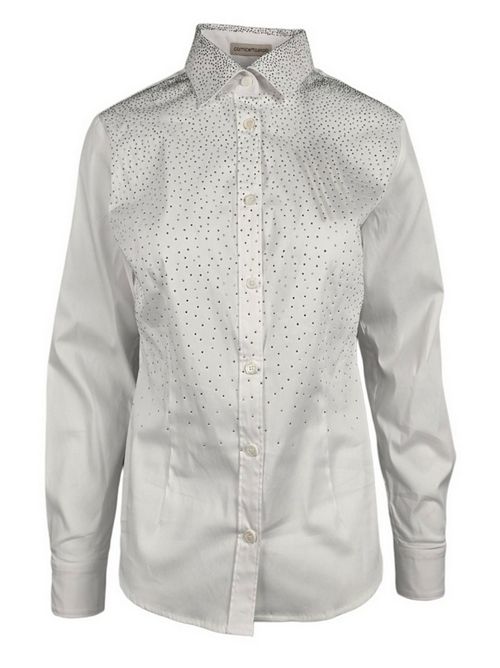 camicia donna con borchie bianco Camicetta Snob | 599P-31411107